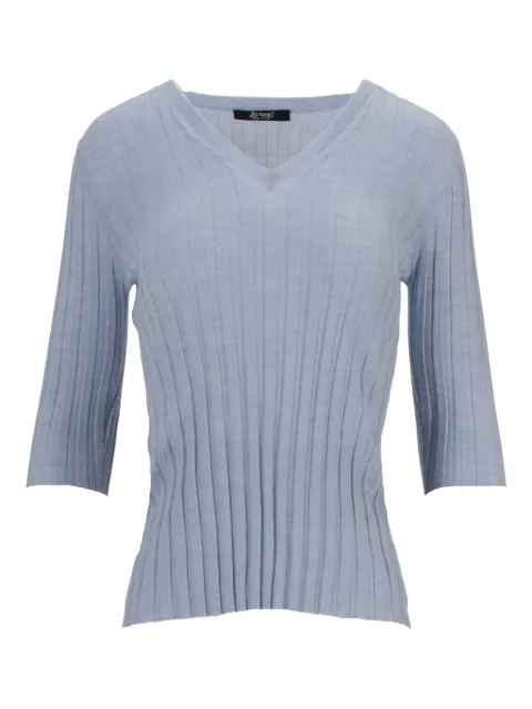 LA ROSE V-neck ribbed top