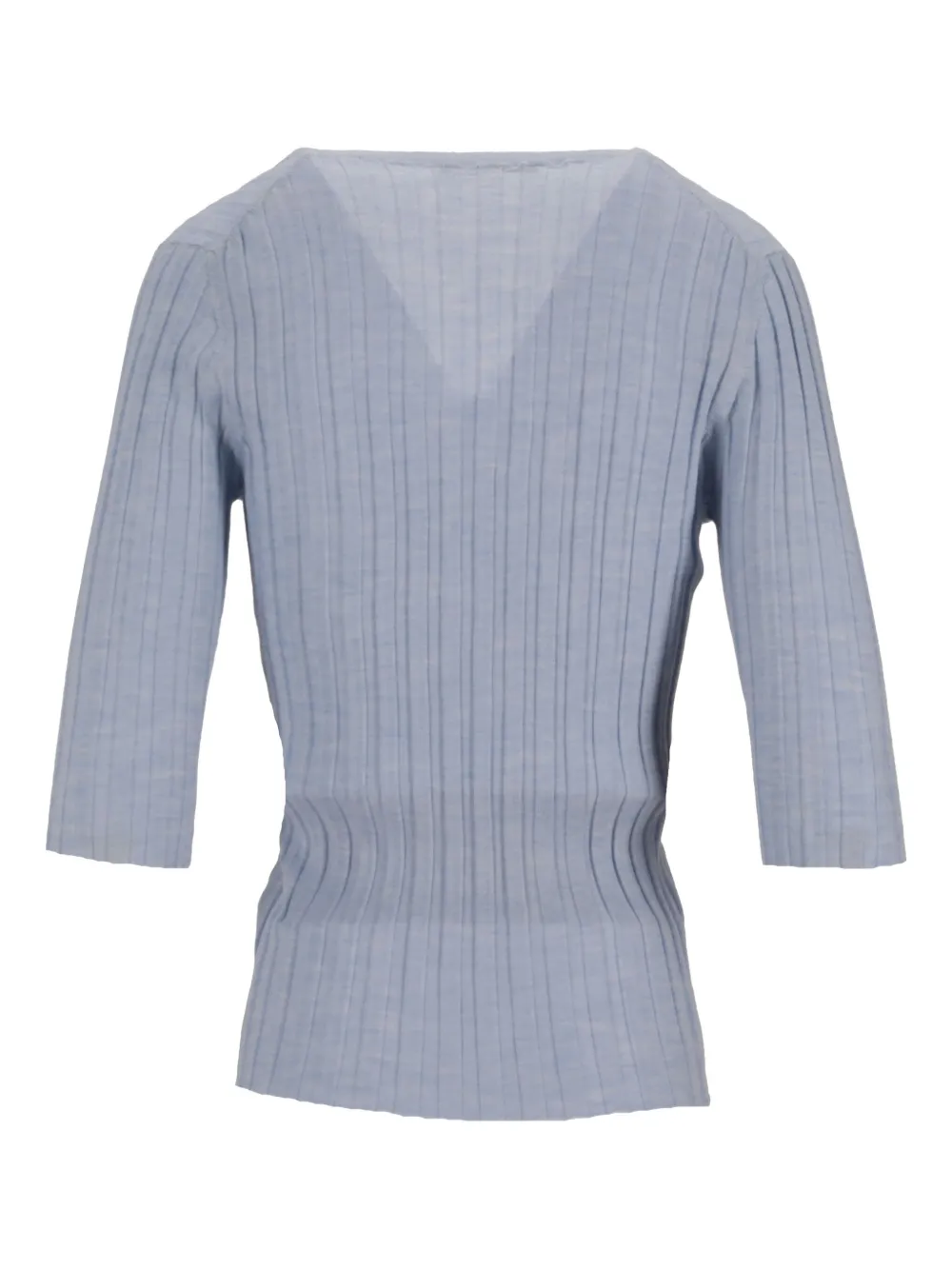 LA ROSE top tejido de canalé con cuello en V | Playeras y jerséis | Image 2