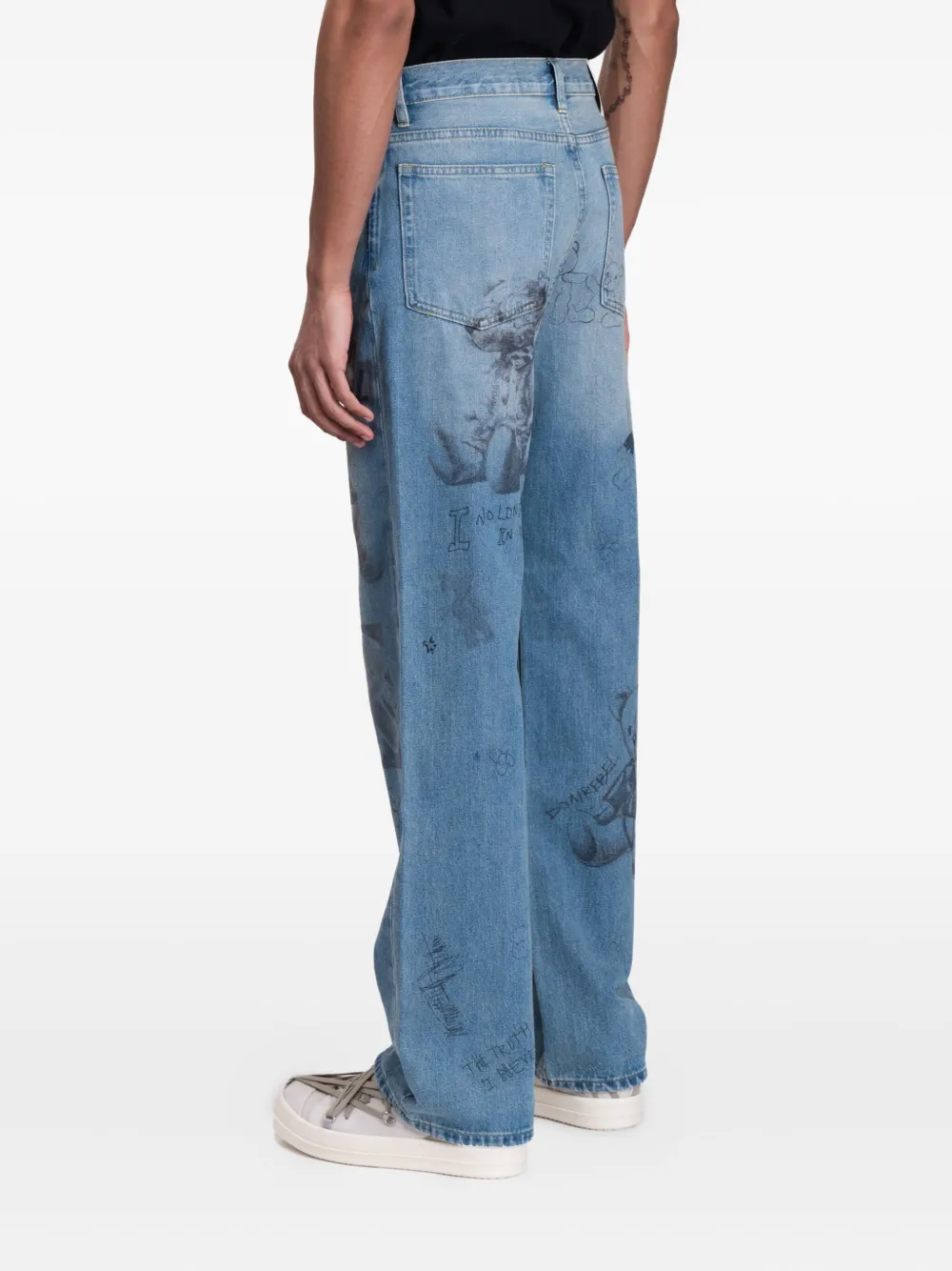 DOMREBEL Stuffy jeans met print Blauw