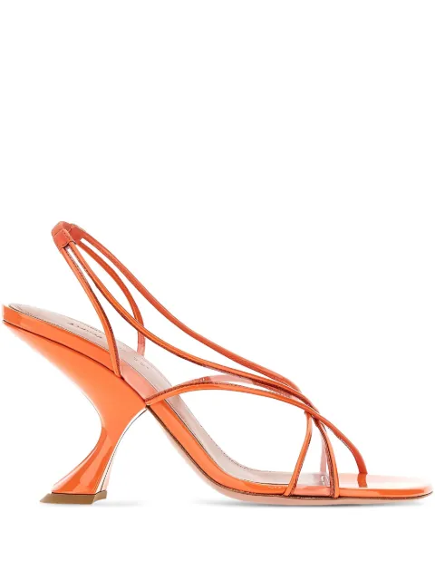 Amina Muaddi 90mm leather heeled pumps