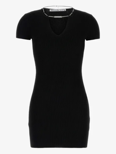 Alexander Wang robe côtelée à manches courtes