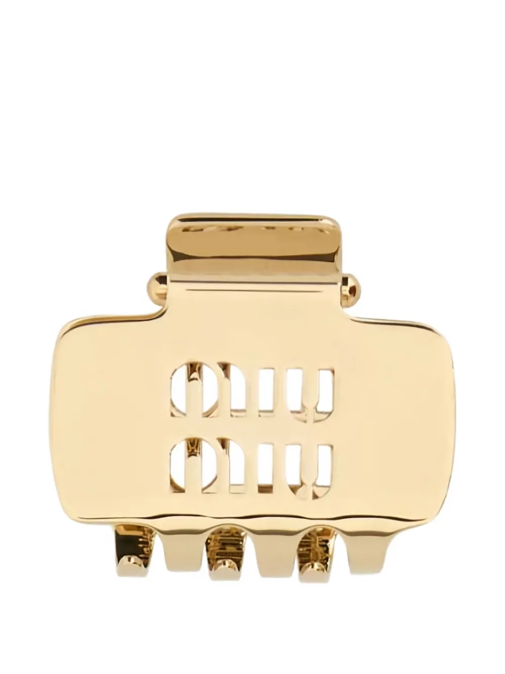 Miu Haarclip met logodetail Goud
