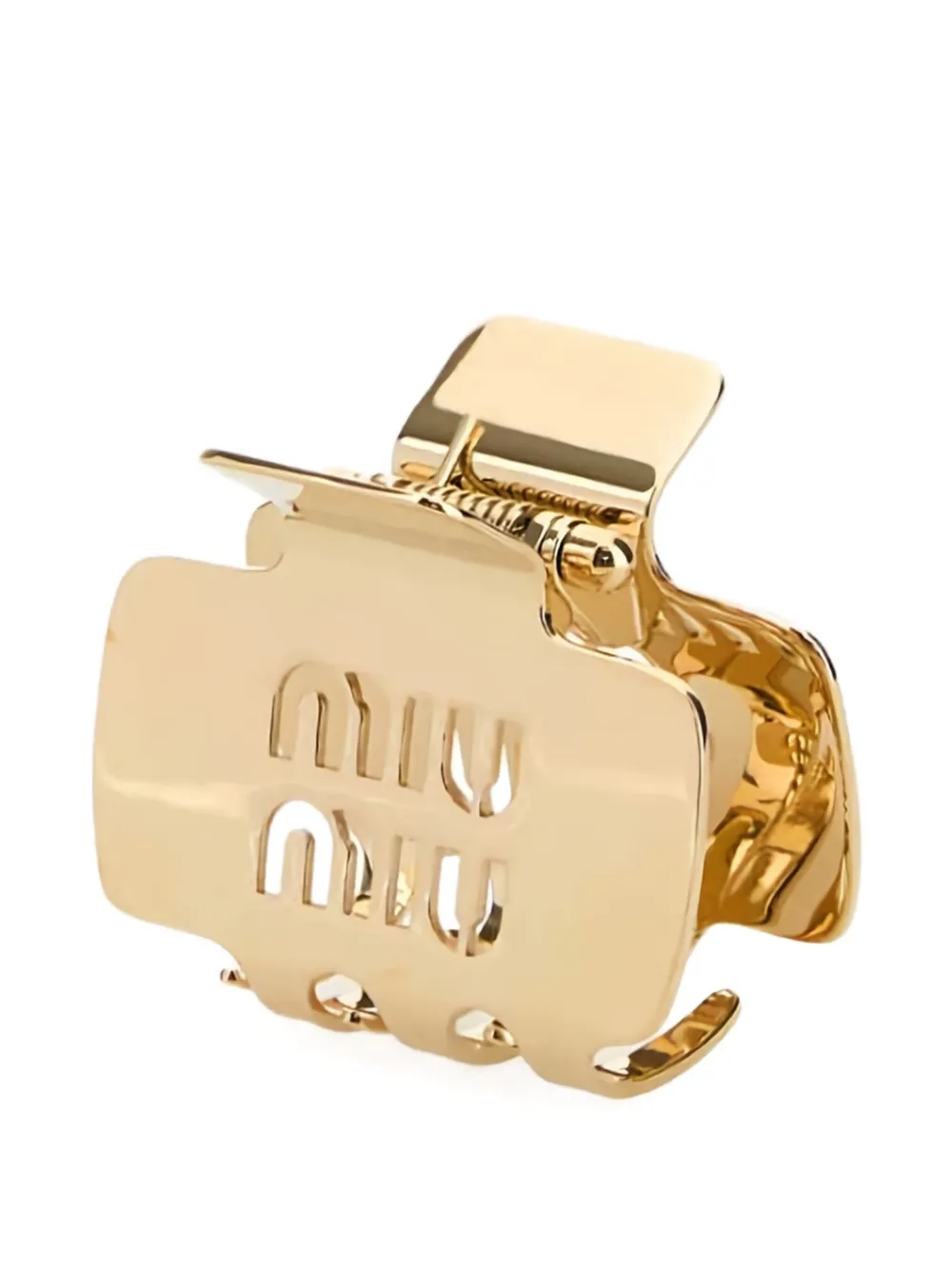 Miu Haarclip met logodetail Goud