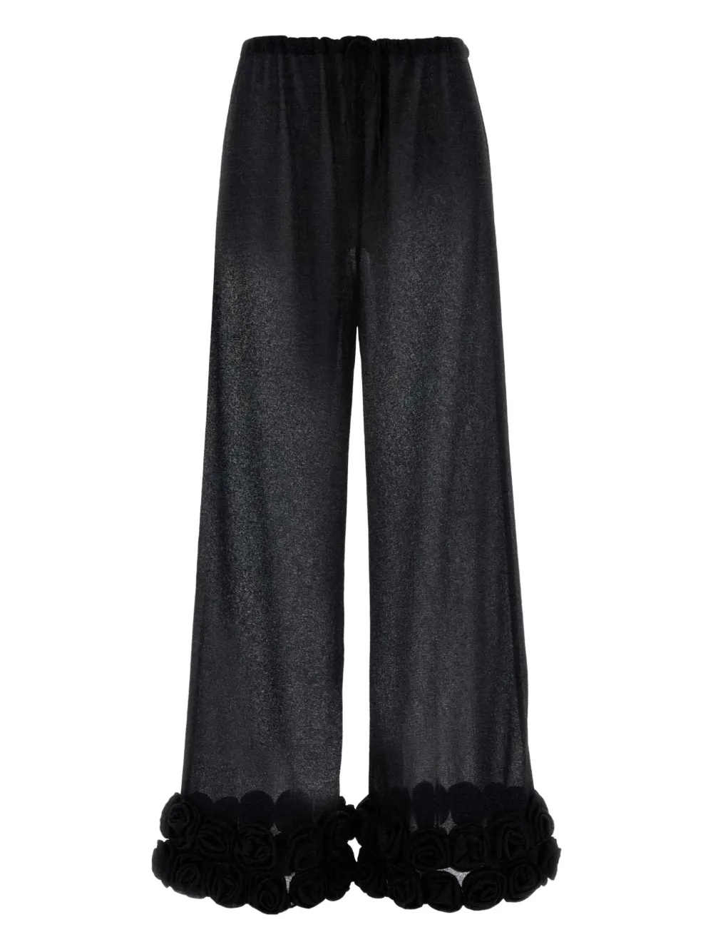 Oséree floral-appliqué trousers | Black | Image 1