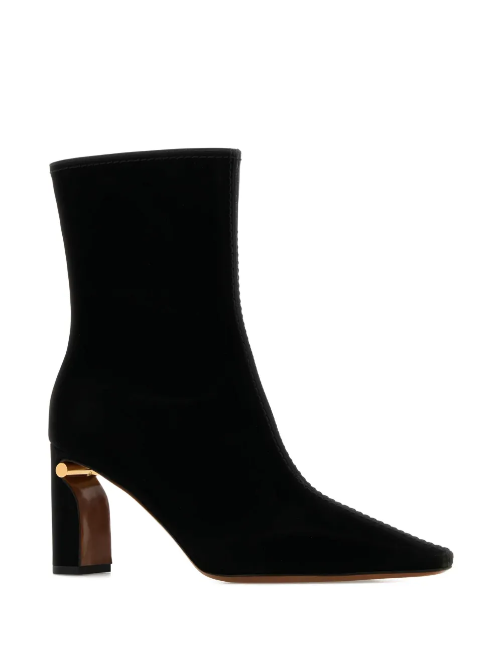 Alexander Mcqueen Ankle Boots Fabric Pointed Toe In Black