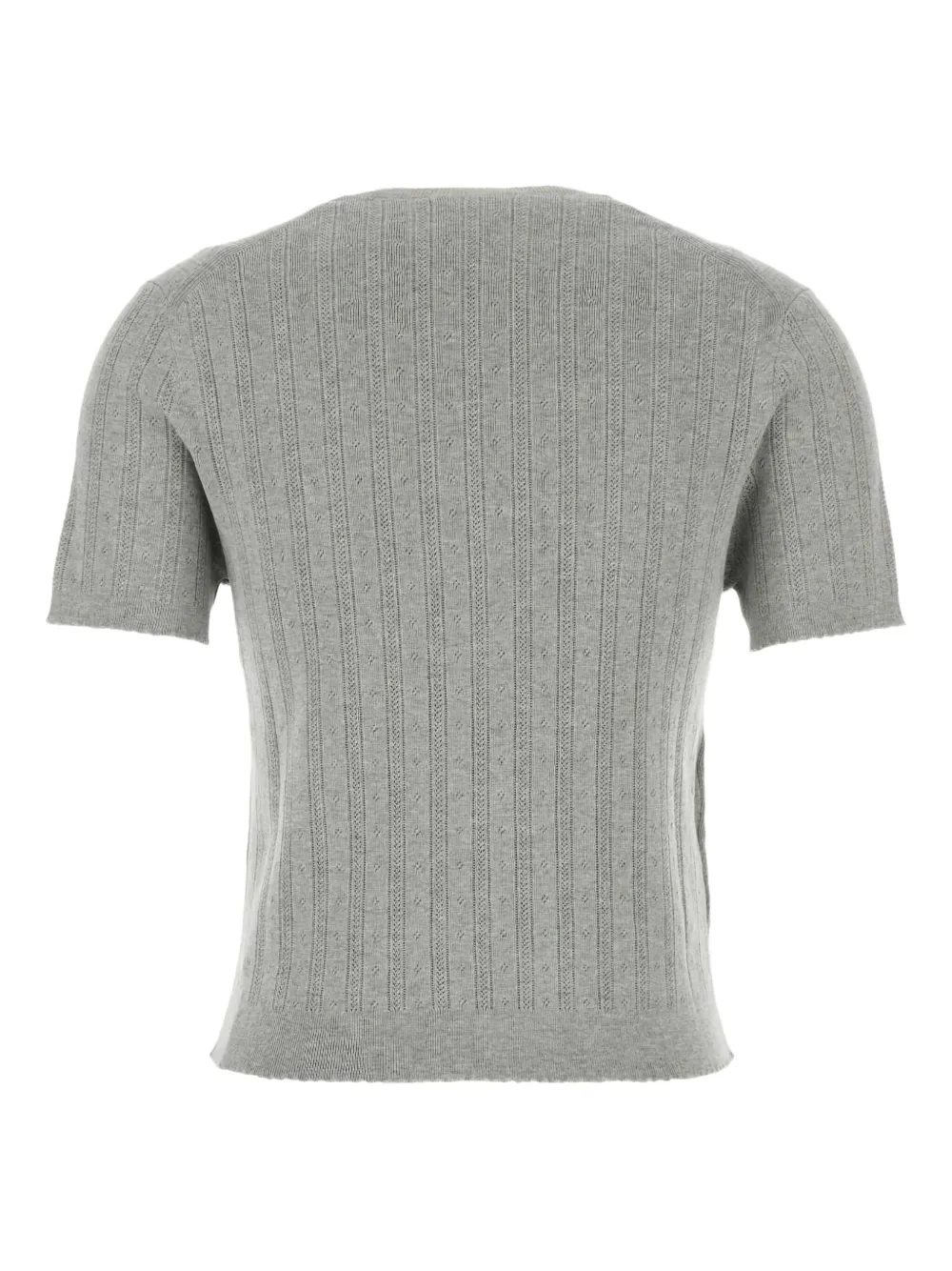 Miu short-sleeved ribbed-knit top Grijs