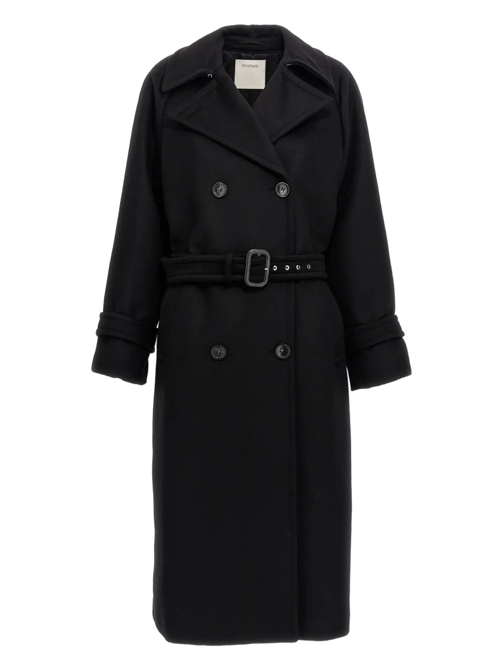 Sportmax double-breasted belted coat Zwart