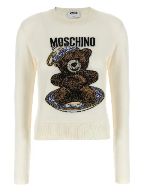 Moschino Teddy intarsia crew neck sweater