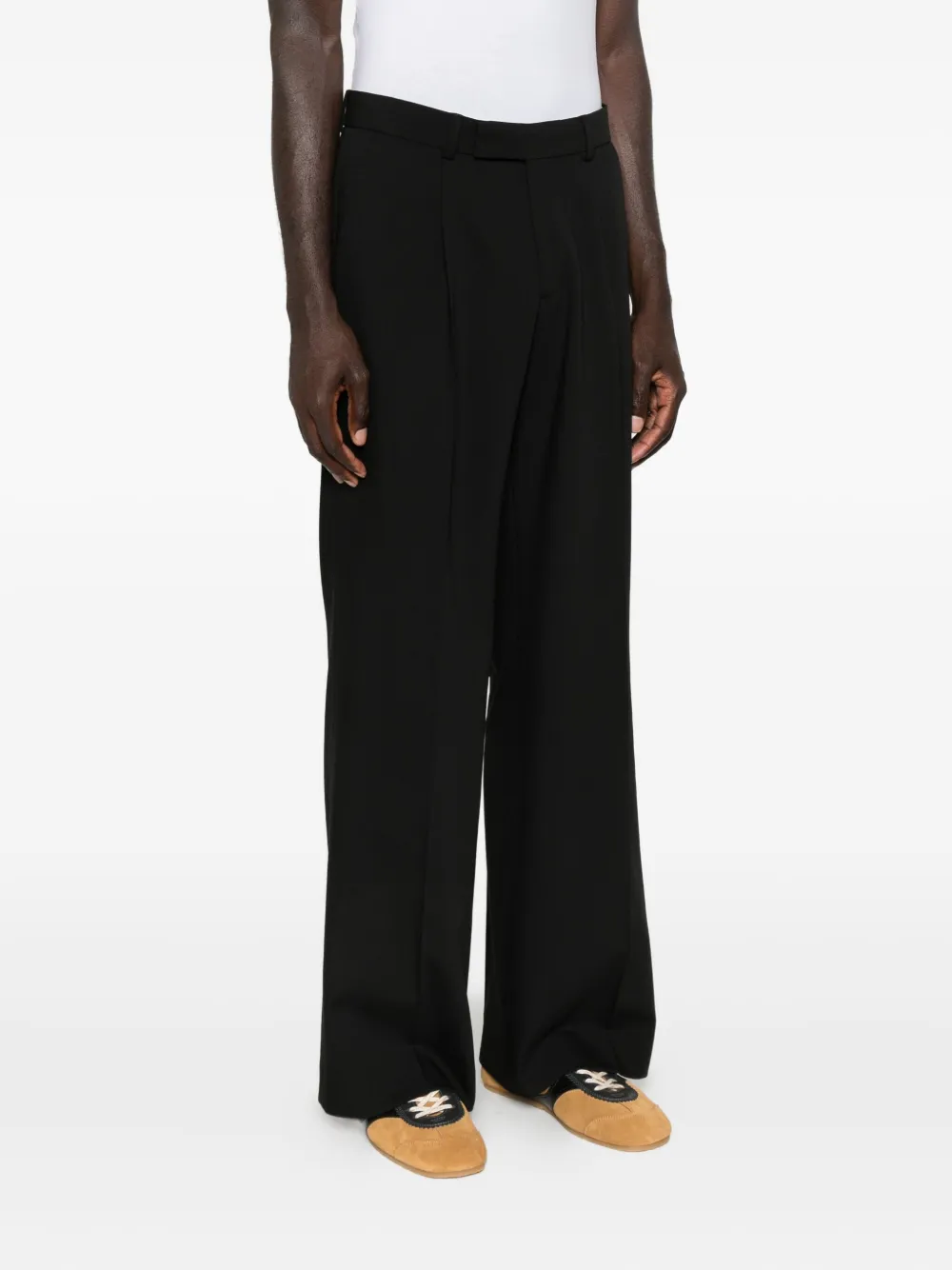 SANDRO Broek met wijde pijpen Zwart