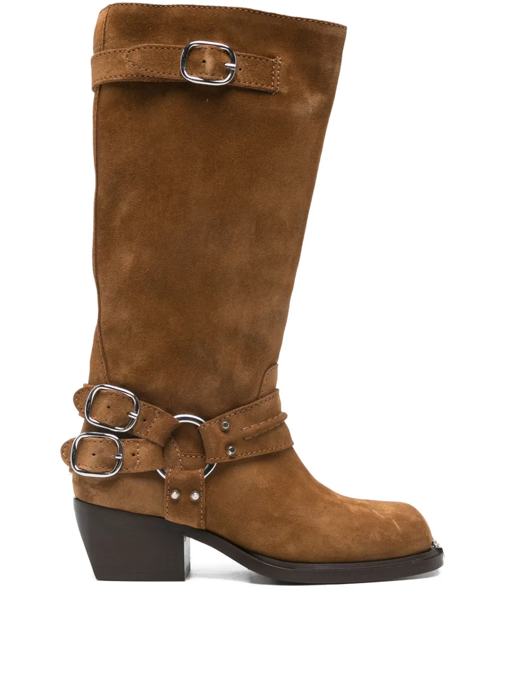 SANDRO buckle-detail suede boots | Brown | Image 1