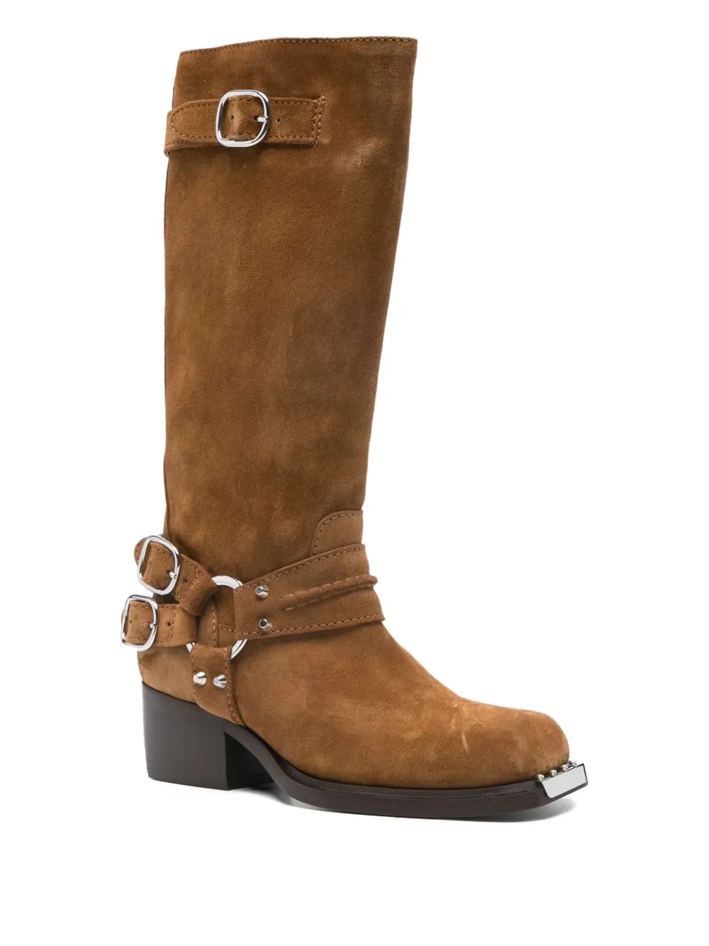 SANDRO buckle-detail suede boots | Biker Boots | Image 2