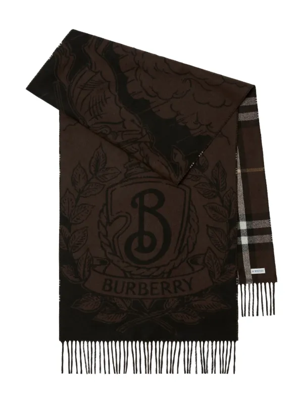 ★関税込み・送料無料★ バーバリー Equestrian Knight スカーフ Burberry Equestrian Knight チェック スカーフ | ブラウン
