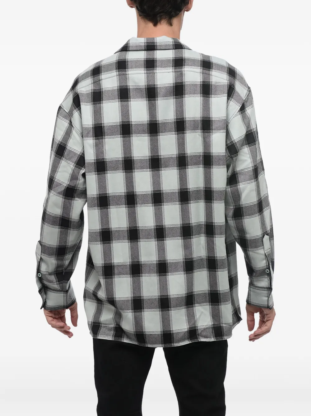 AMI Paris Bowlingshirt met tartan-ruit Blauw