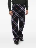 Burberry checked-pattern trousers - Blue