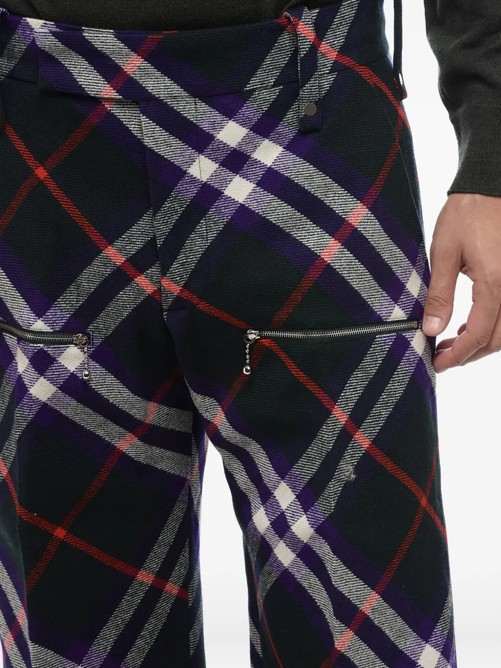 Burberry Geruite broek Blauw