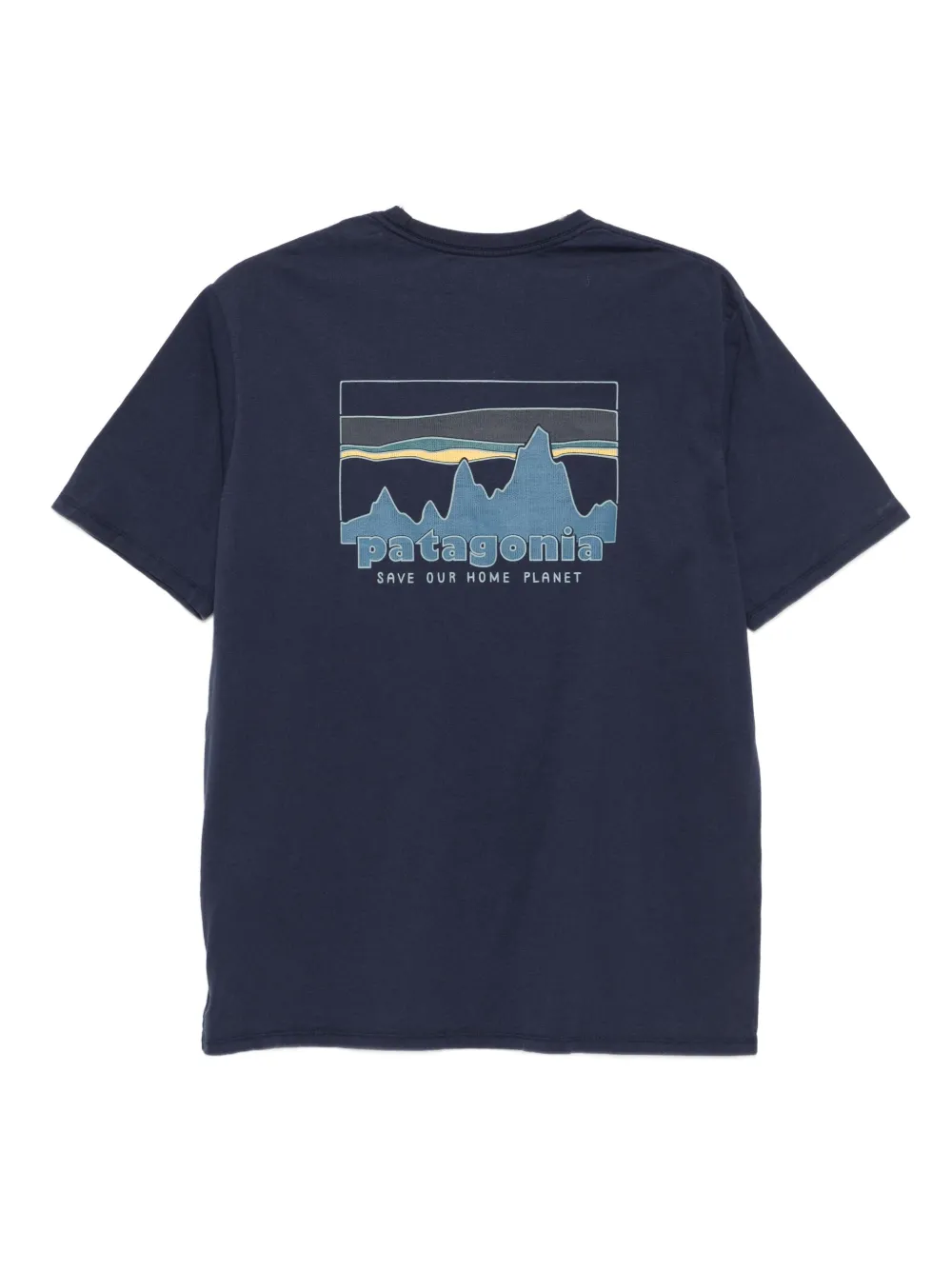 Patagonia '73 Skyline graphic organic cotton T-shirt Blauw