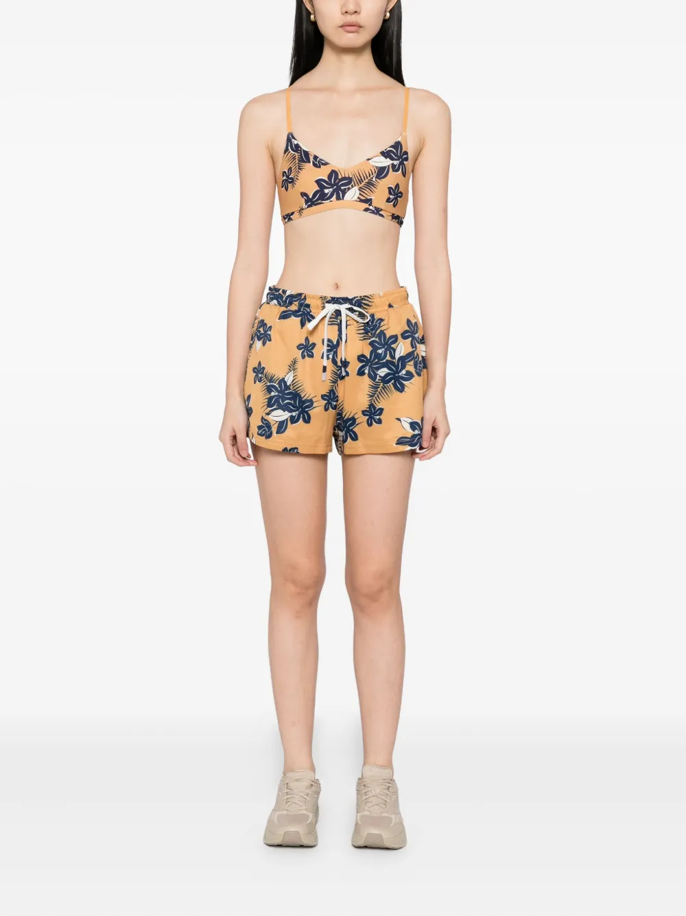 The Upside Aruba Billie Running Shorts In Brown