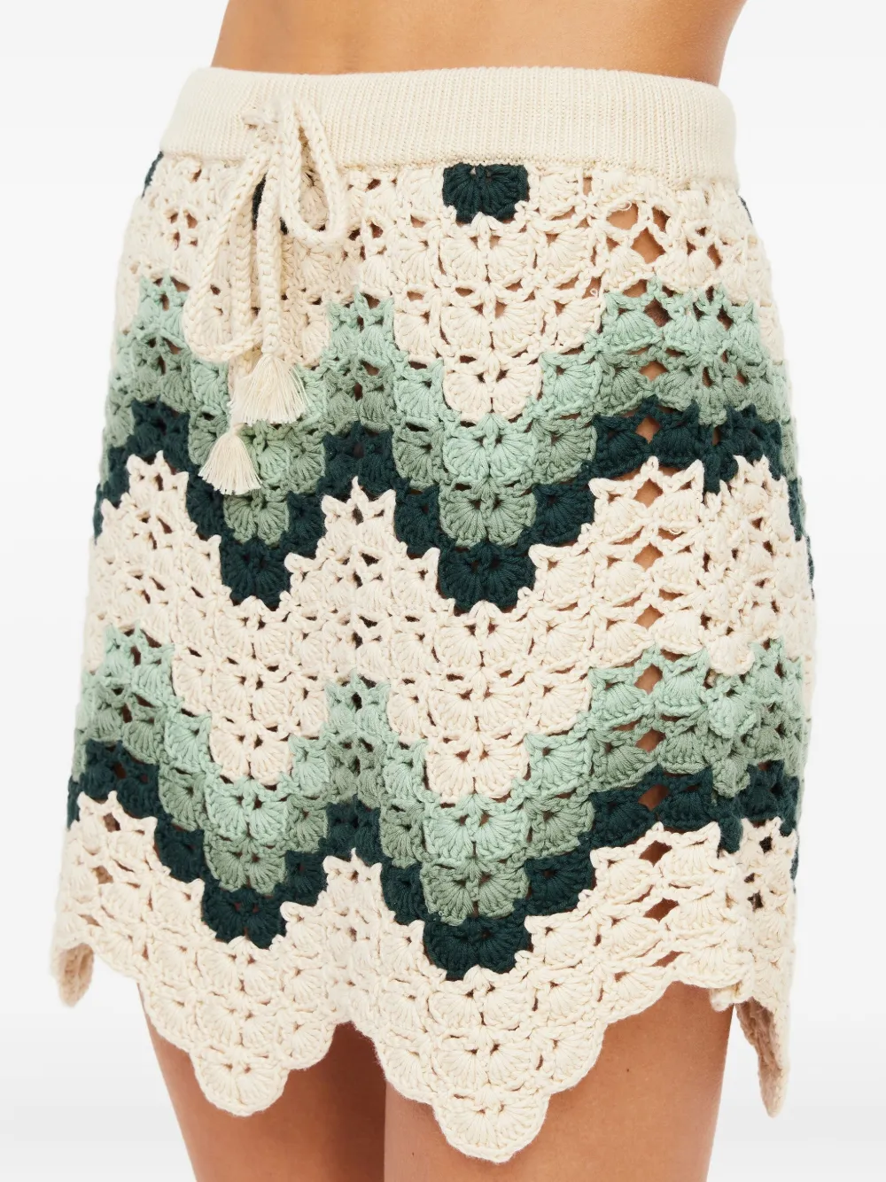 The Upside Tidal Hali gehaakte mini-rok Beige