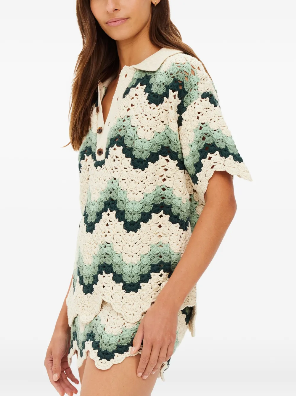 The Upside Tidal Sagra Cotton Crochet Top In Multi