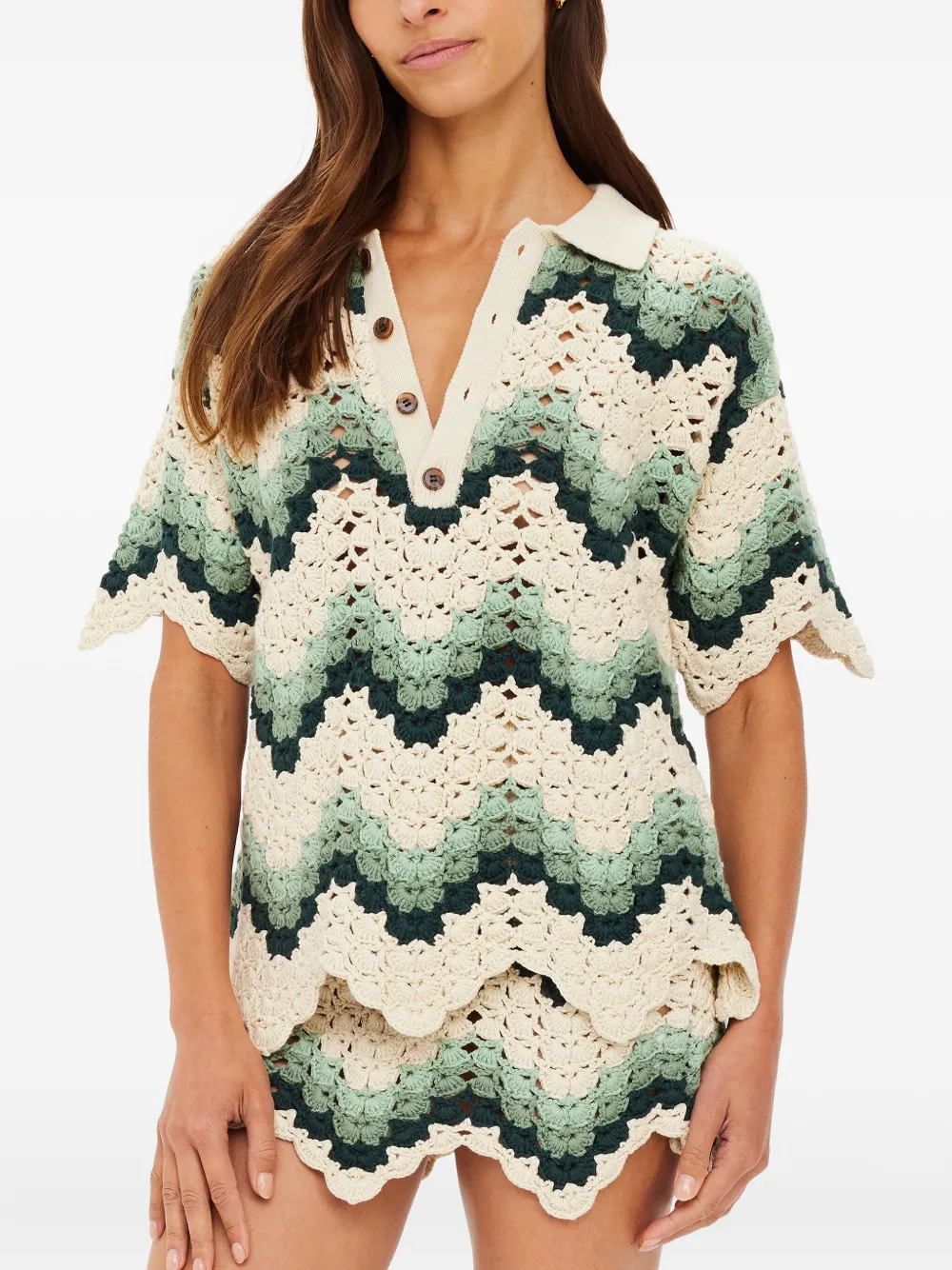 The Upside Tidal Sagra Cotton Crochet Top In Multi