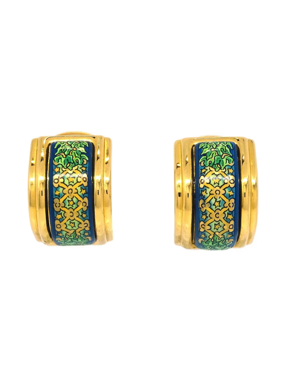 Hermès Pre-Owned 1990-2000s Ware clip-on earrings - ゴールドトーン Hermès Pre-Owned 1990-2000s Ware clip-on earrings - ゴールドトーン
