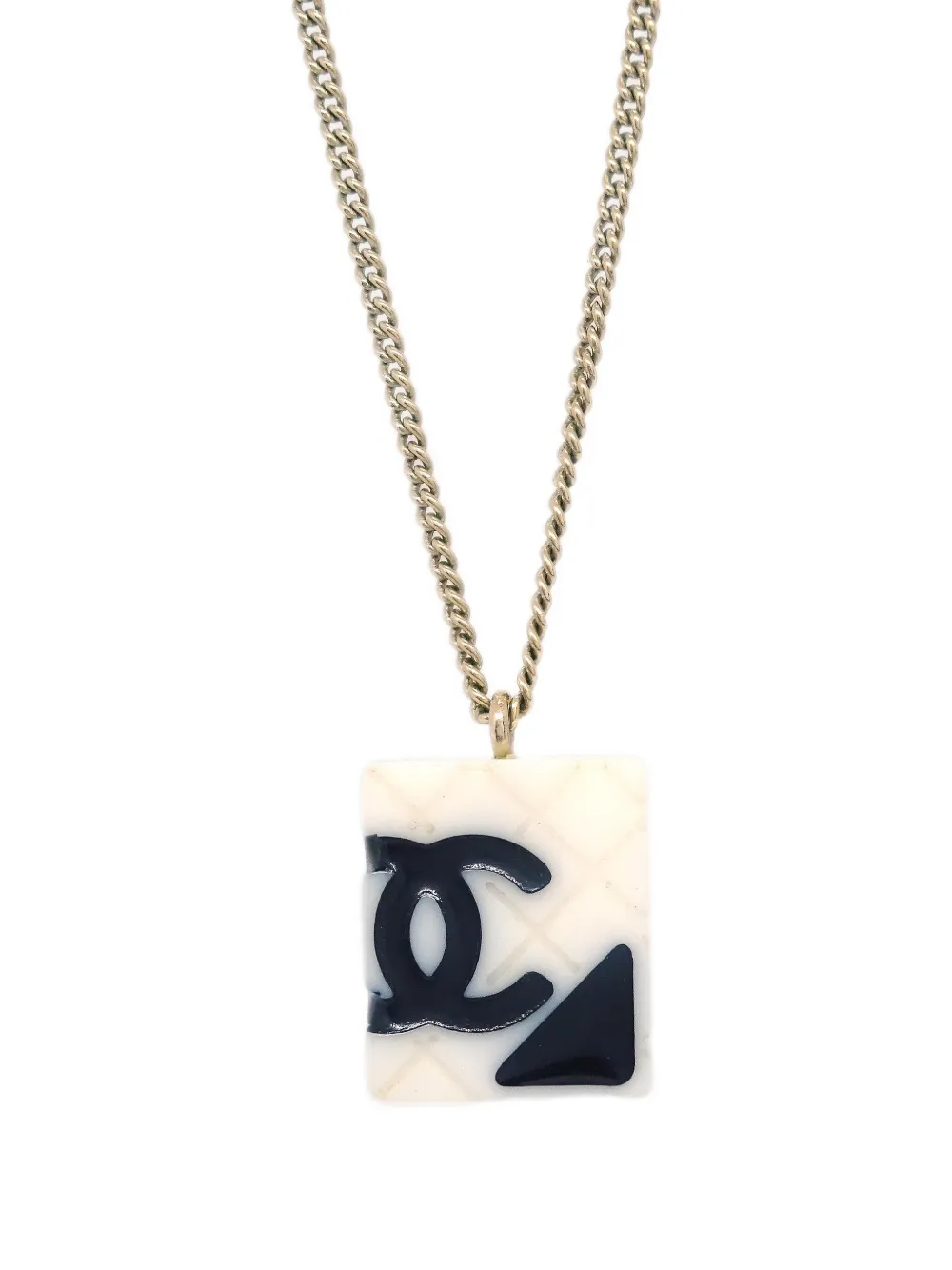 Pre-owned Chanel 2005 Cambon Ligne Chain Pendant Necklace In Gold