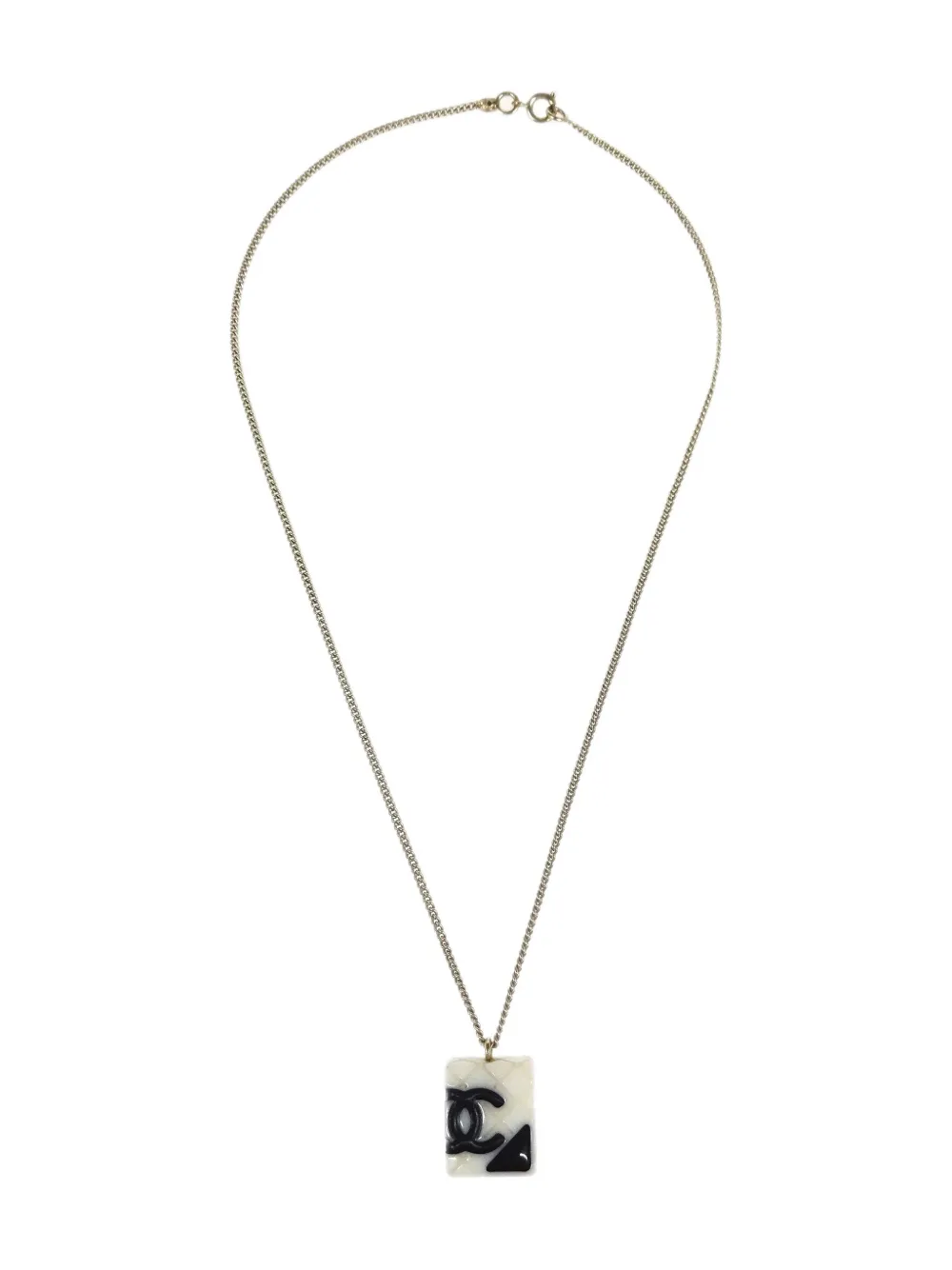 Pre-owned Chanel 2005 Cambon Ligne Chain Pendant Necklace In Gold
