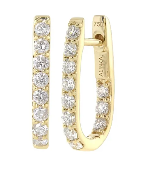 ALINKA 18K gold diamond-pavé hoop earring