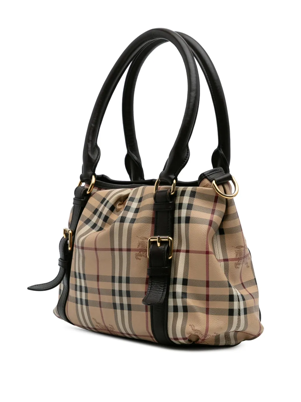 Pre-owned Burberry 2000-2017 Haymarket Check Coated Canvas Satchel