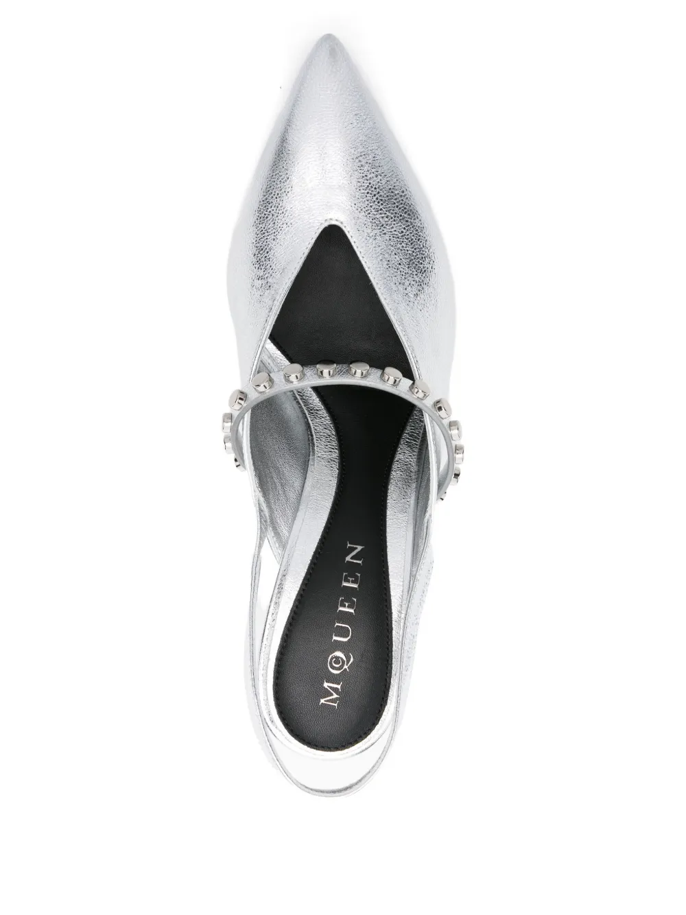 Alexander McQueen 90mm Revel Slingback studded pumps Silver