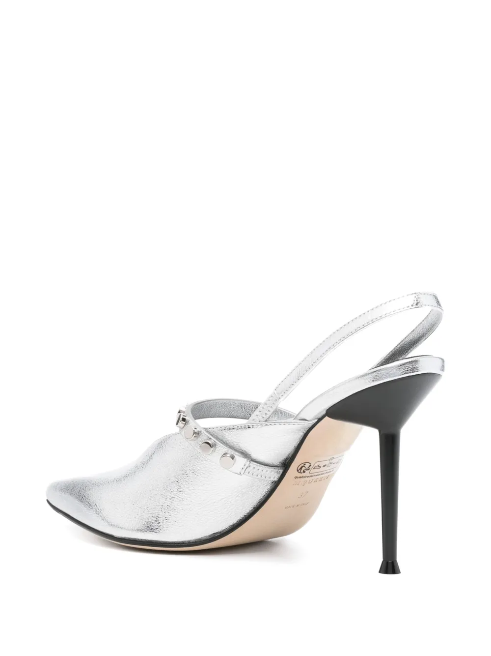 Alexander McQueen 90mm Revel Slingback studded pumps Silver