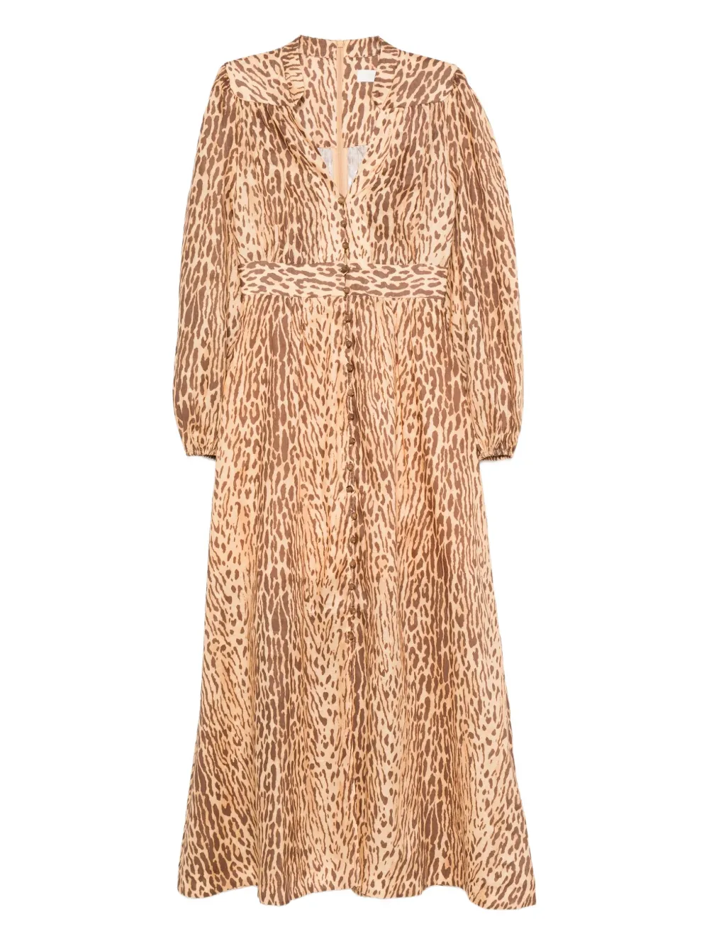 ZIMMERMANN leopard-print button-front dress Beige