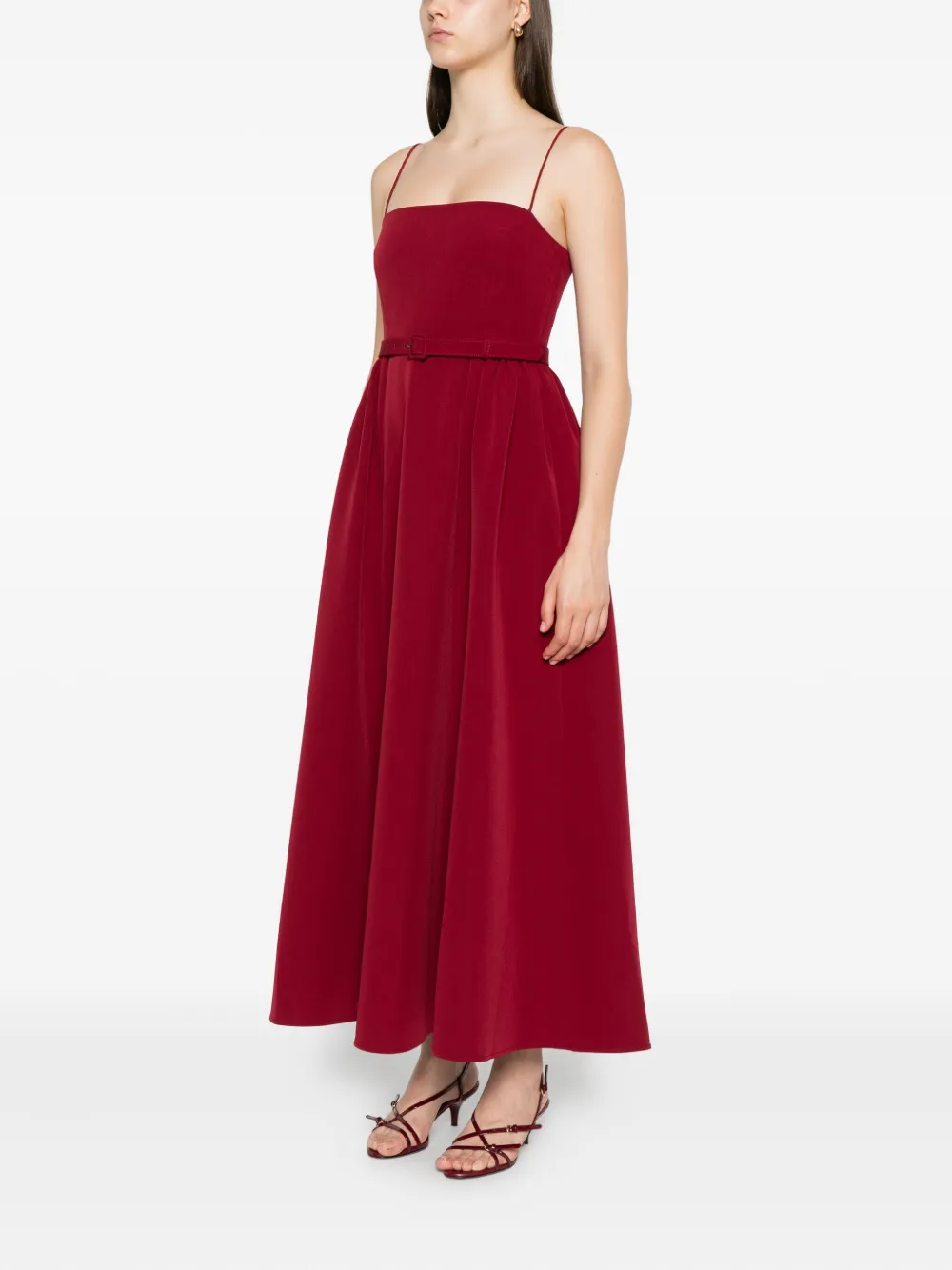 Roland Mouret Maxi-jurk met ceintuur Rood