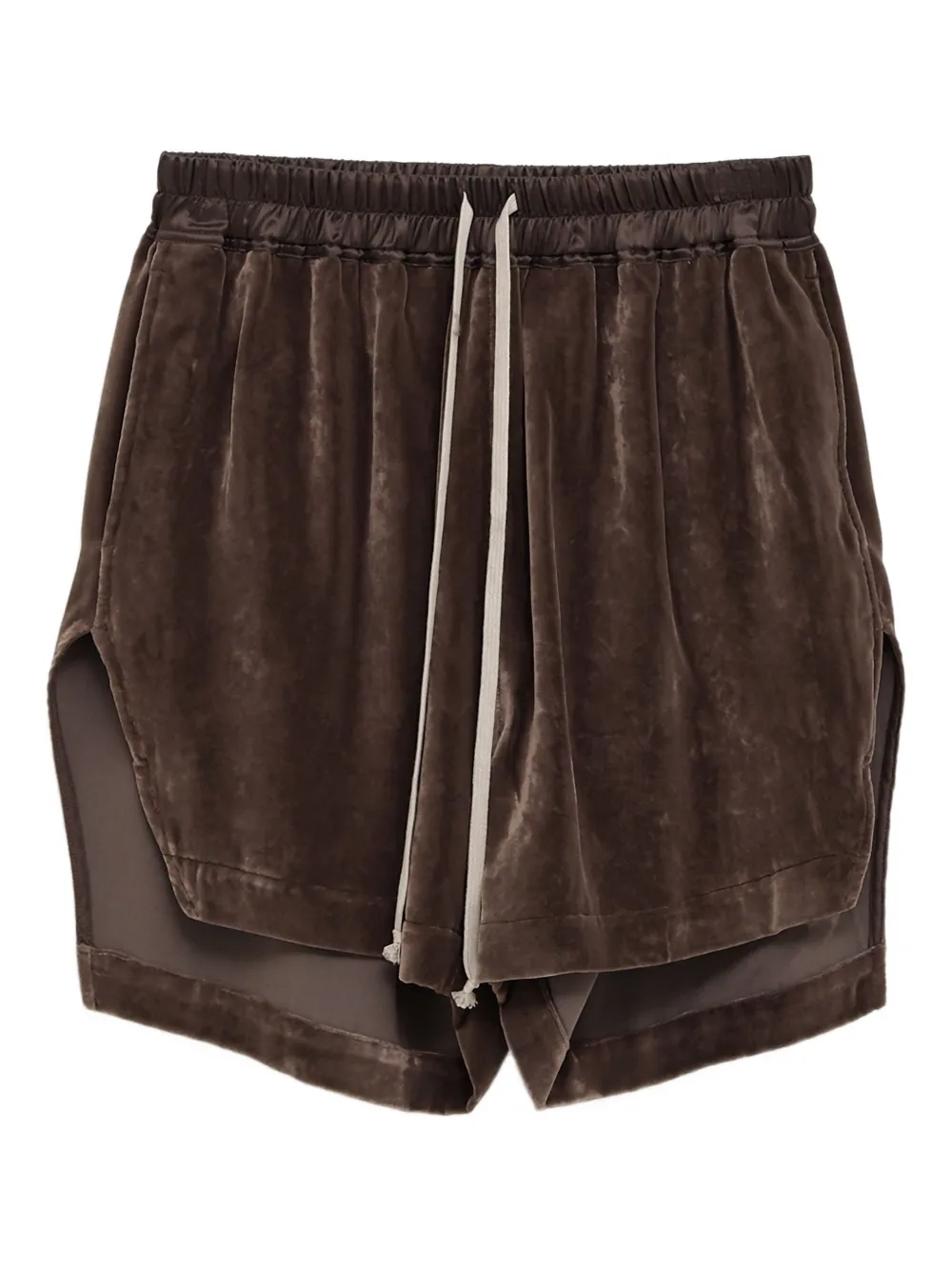 Rick Owens velvet side-split shorts Bruin