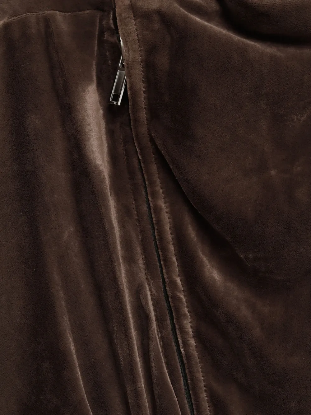 Rick Owens Fluwelen cropped jack met rits Bruin