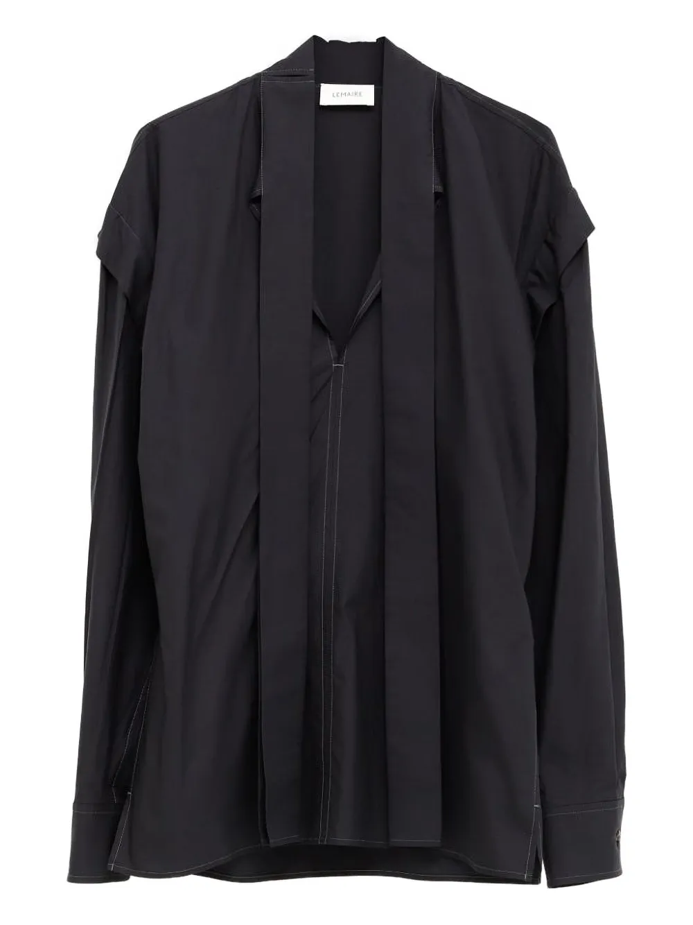 LEMAIRE Blouse met gestrikte hals Zwart