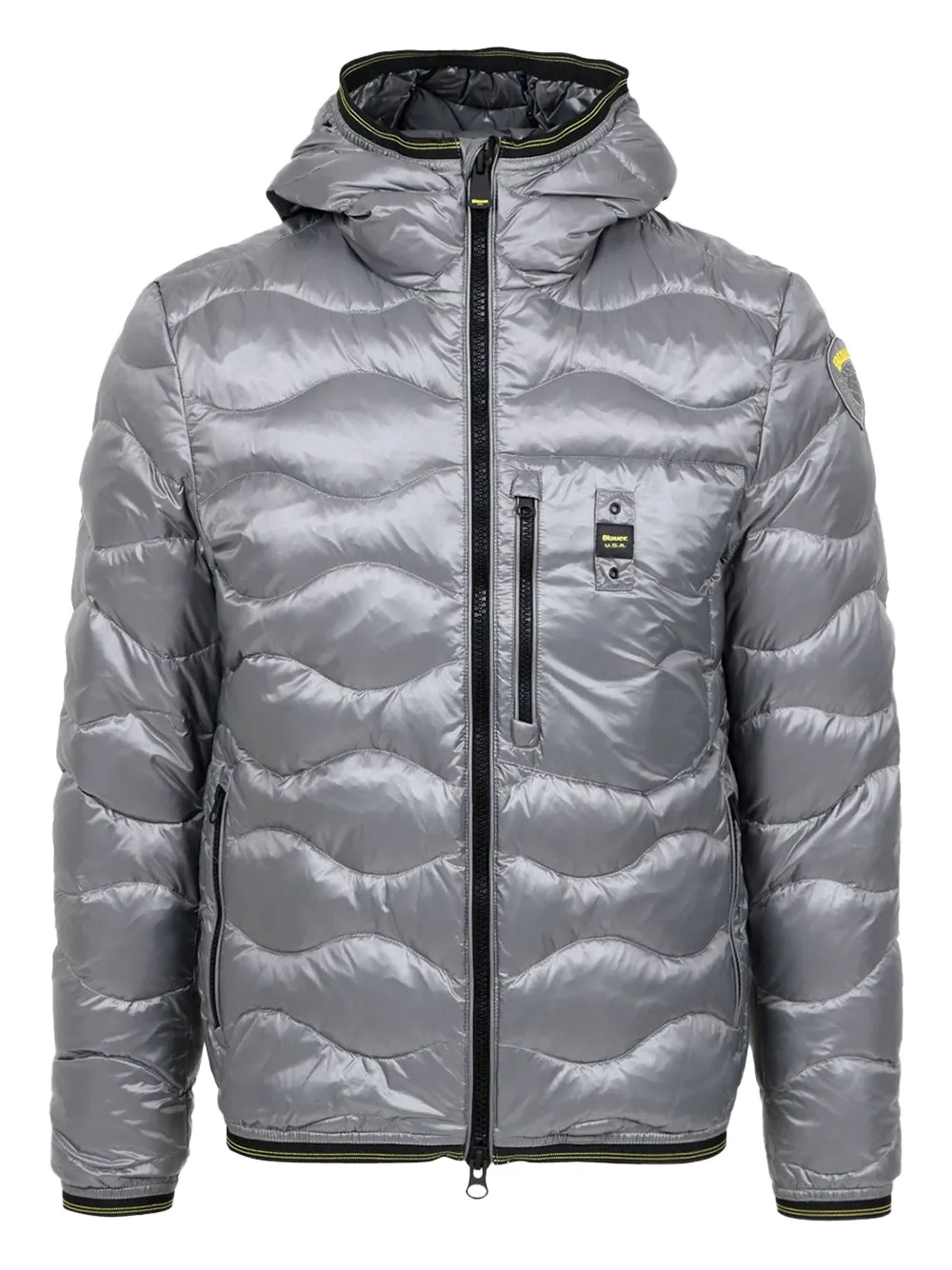 Blauer quilted hooded jacket Grijs