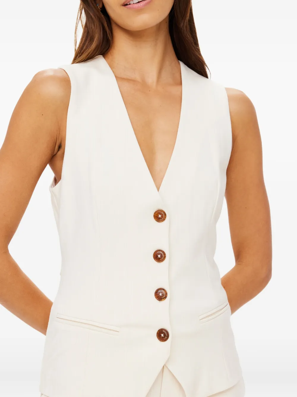The Upside Orion Jackie V-neck Waistcoat In Neutral