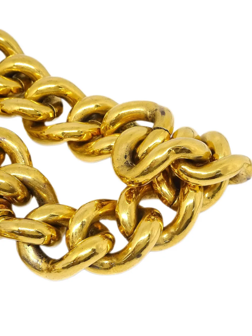 Pre-owned Chanel 1994 Chain Pendant Necklace In Gold