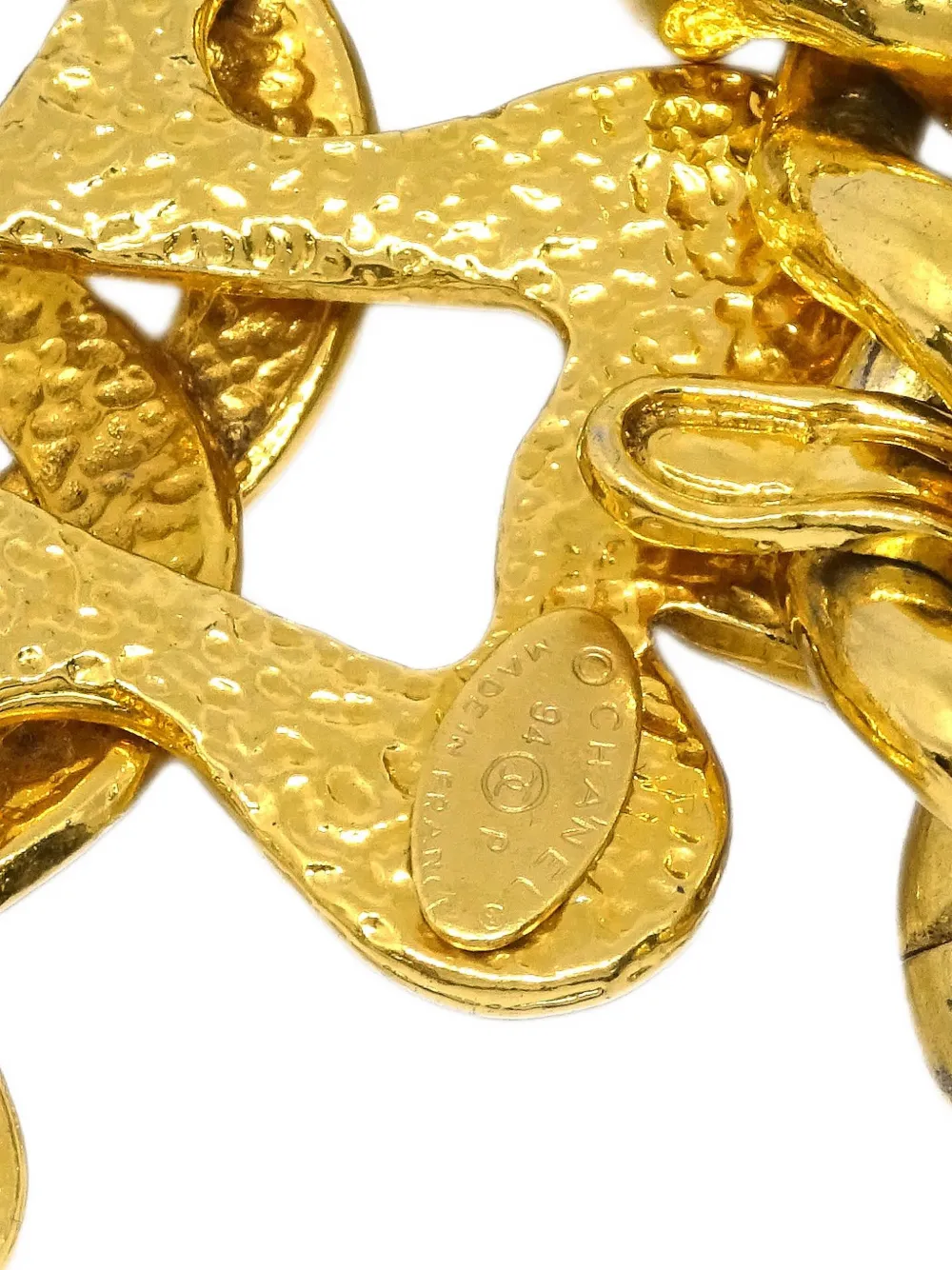 Pre-owned Chanel 1994 Chain Pendant Necklace In Gold