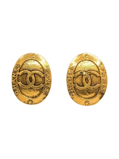 CHANEL Pre-Owned 1990-2000s Oval clip-on earrings