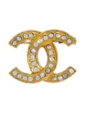 CHANEL Pre-Owned 1990-2000s CC Crystal brooch - Gold