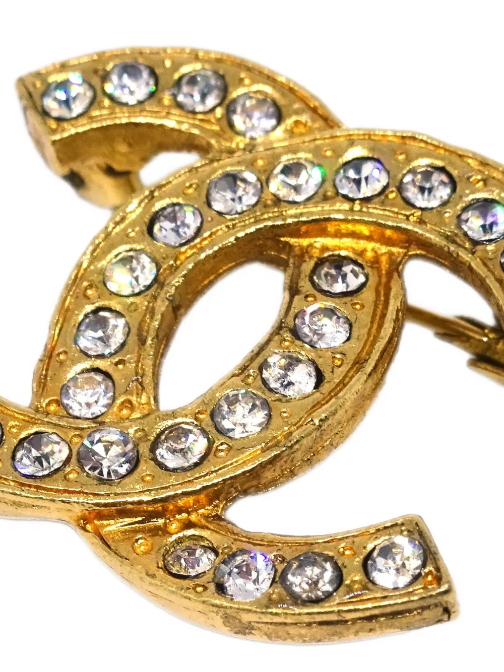 Pre-owned Chanel 1990-2000s Cc Crystal Brooch