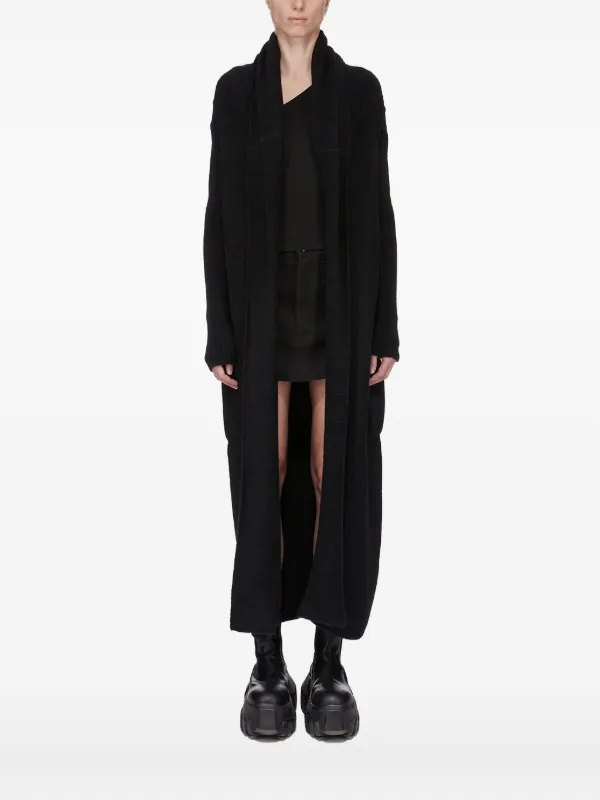 Rick Owens ribbed-knit Long Cardigan | Black | FARFETCH JO