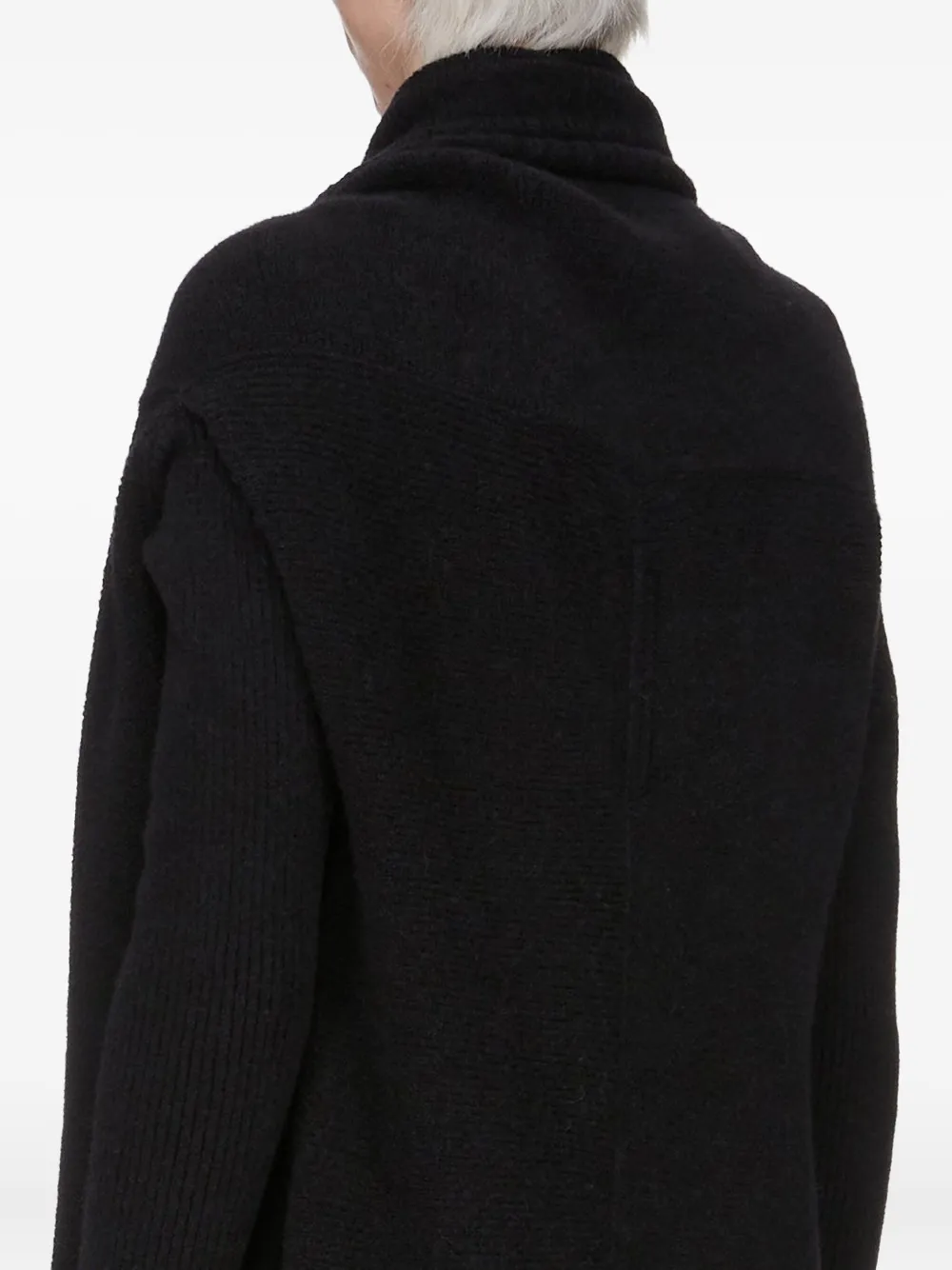 Rick Owens Ribbed-knit Long Cardigan In Black