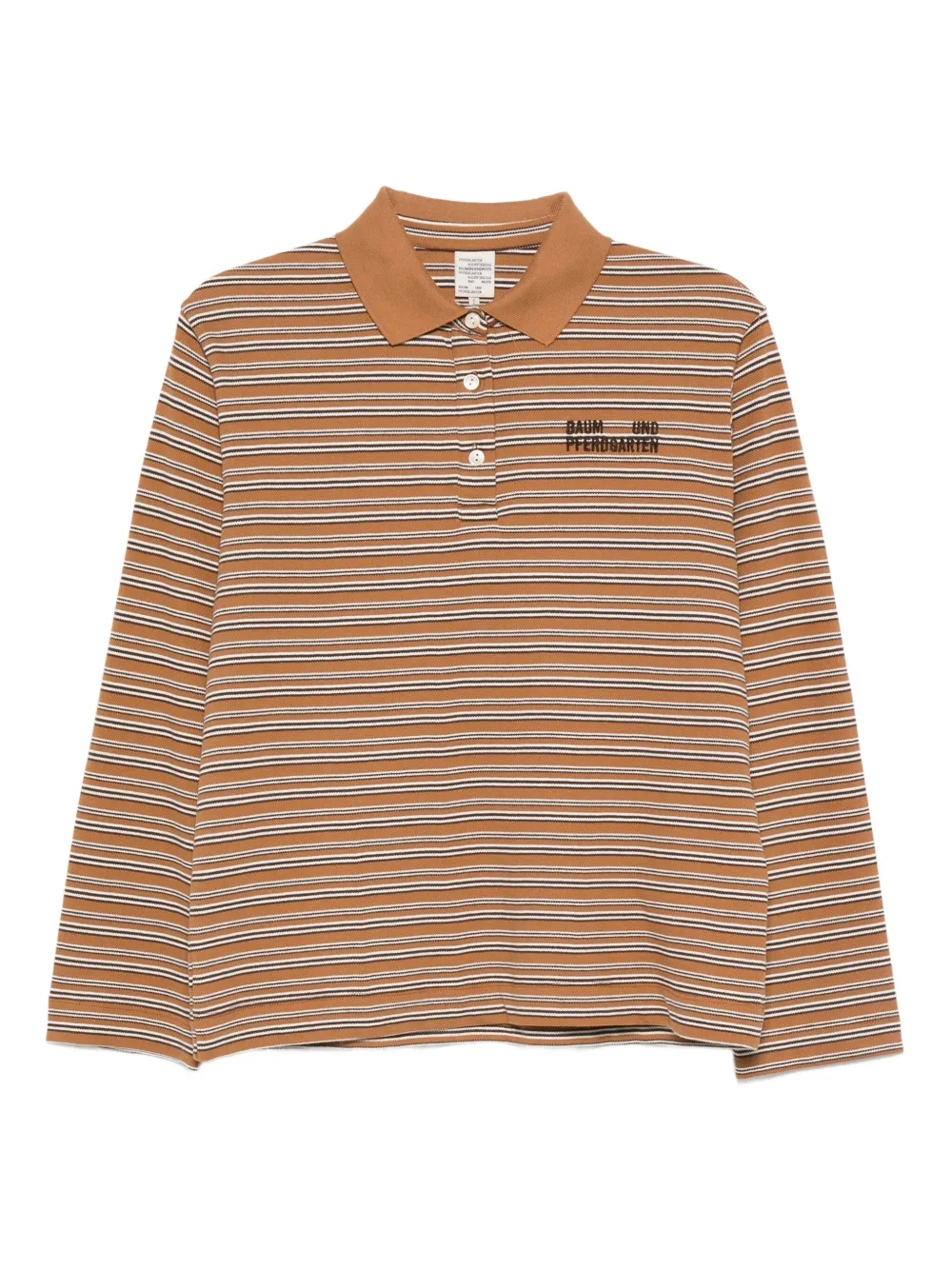 Baum Und Pferdgarten Jeanne striped long-sleeve polo shirt | Brown | Image 1