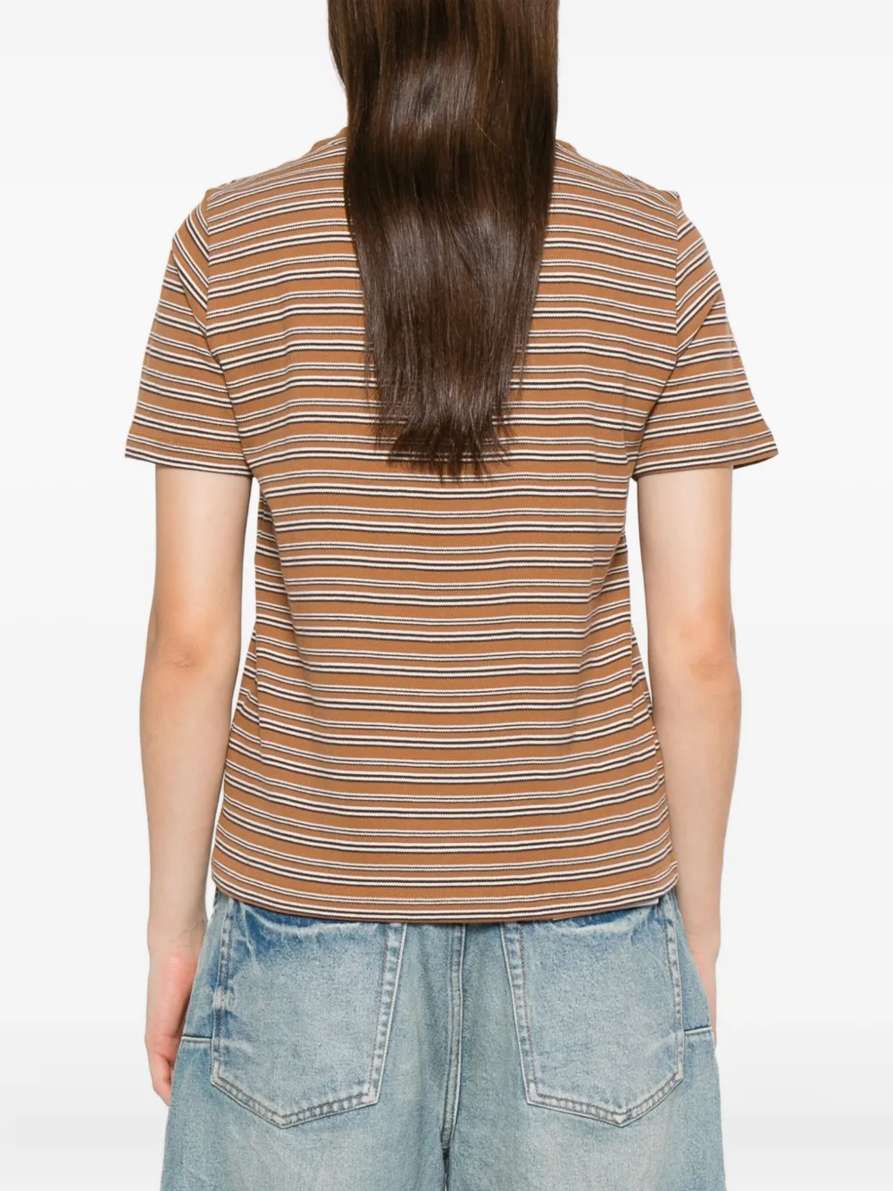 Baum Und Pferdgarten Jawo gestreept T-shirt met ronde hals Bruin