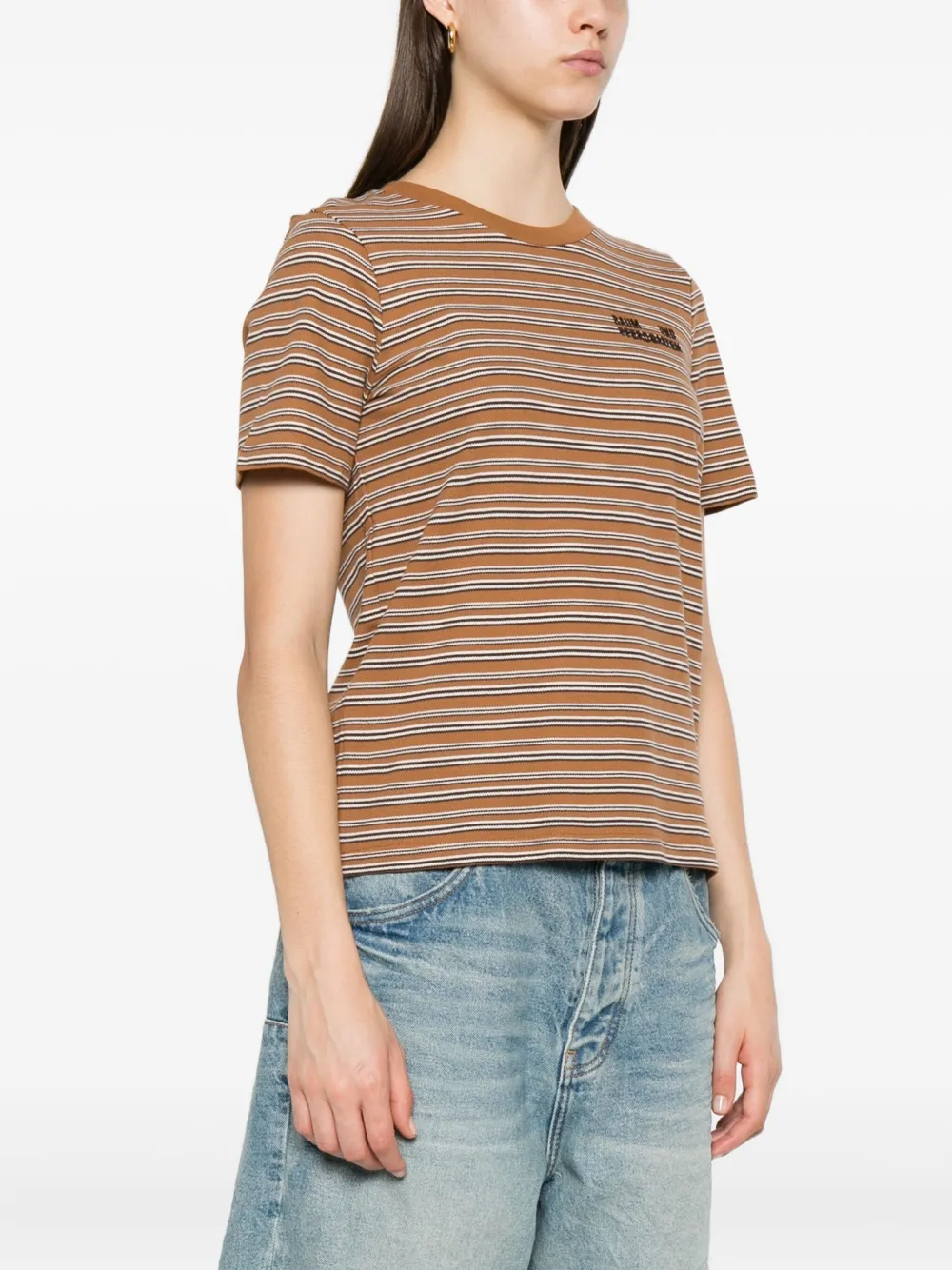 Baum Und Pferdgarten Jawo gestreept T-shirt met ronde hals Bruin
