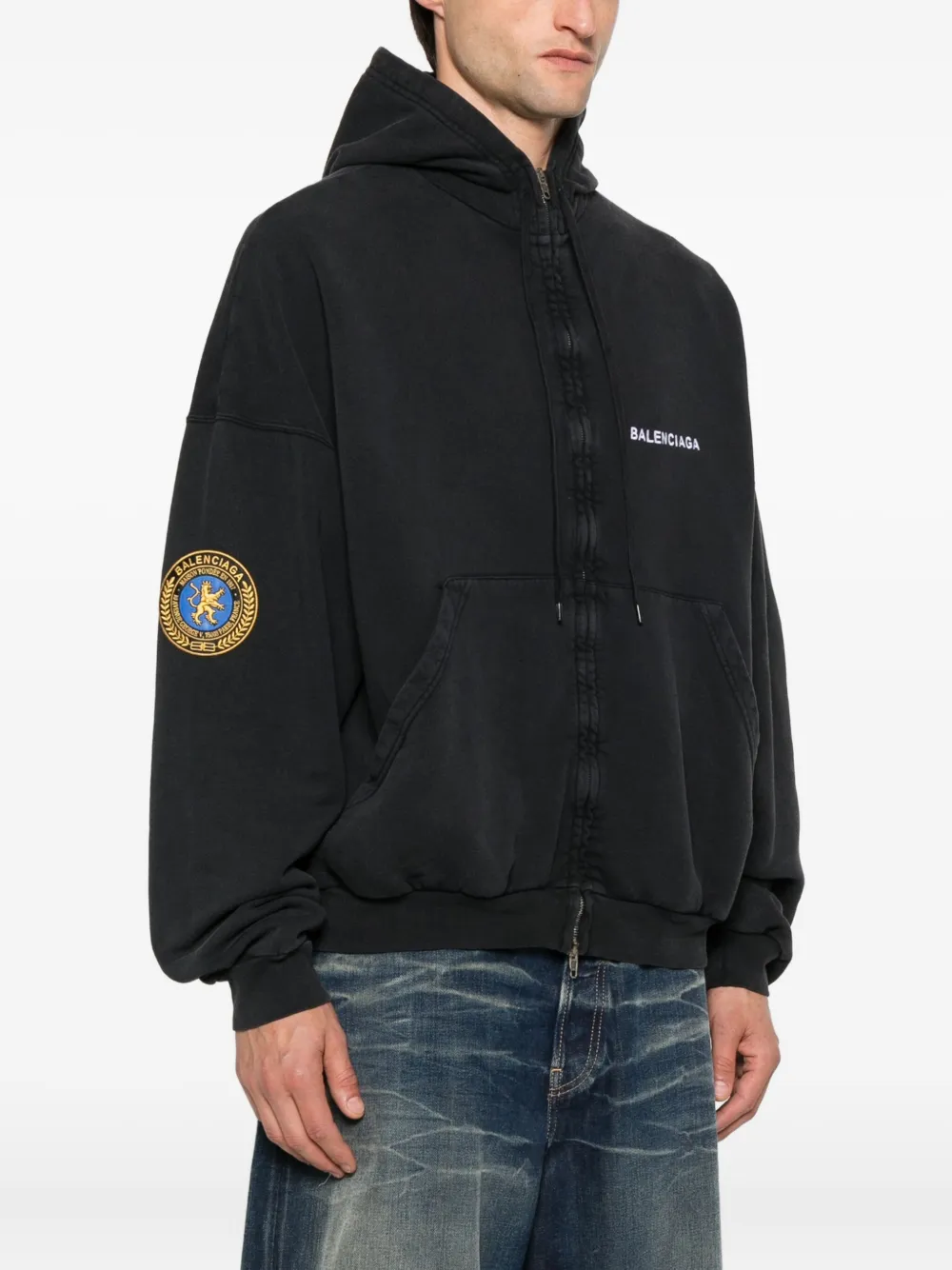 Balenciaga Hoodie met patch Zwart