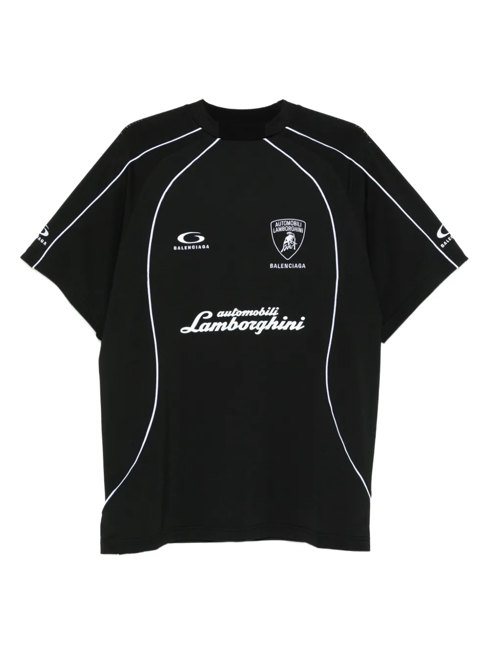 Balenciaga Automobili Lamborghini-logo panelled T-shirt Zwart